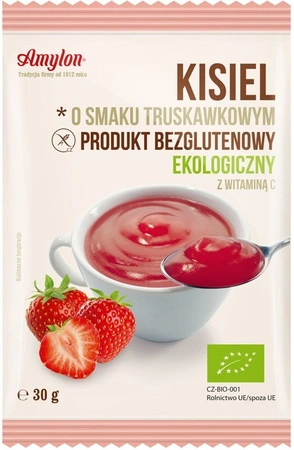AMYLON Kisiel o smaku truskawkowym bezglutenowy BIO 30g