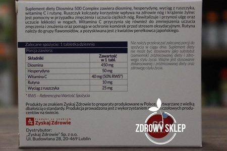 Zyskaj Zdrowie DIOSMINA 500 COMPLEX 450mg 60 tabletek