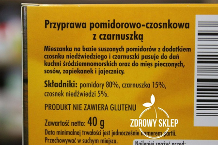 Dary Natury Przyprawa pomidorowo-czosnkowa z czarnuszką 40g
