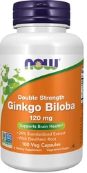 NOW FOODS Ginkgo Biloba Podwójna moc 120mg 100 kapsułek