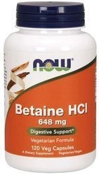NOW Foods Betaina HCl 648mg 120 kaps