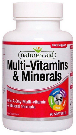 Natures Aid Multi-Vitamins & Minerals multiwitamina 90 kapsułek żelowych
