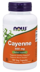 NOW Foods Cayenne pieprz kajeński 500mg 100 vege kapsułek