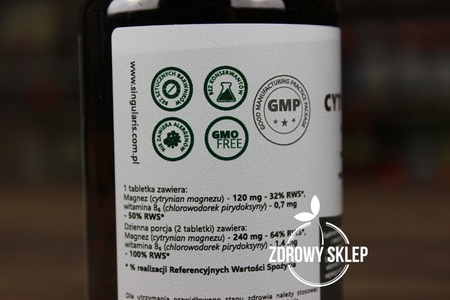 Singularis CYTRYNIAN MAGNEZU + WITAMINA B6 120mg+0,7mg 60 tabletek