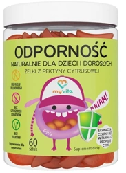MYVITA Odporność  Żelki z pektyny cytrusowej naturalne dla dzieci i dorosłych 60 sztuk