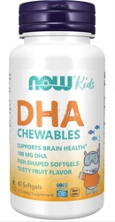 NOW Foods Kids DHA Chewables Supports brain health 60 kapsułek do żucia