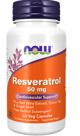 NOW Foods Natural Resveratrol 50mg 60 kapsułek