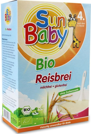 4 mc KASZKA RYŻOWA BEZGLUTENOWA BIO 250 g - SUN BABY