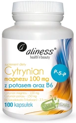 aliness Cytrynian Magnezu 100mg z potasem 150mg B6 (P-5-P) 100 vege kapsułek