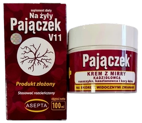 ASEPTA V11 Pajączek krople 100ml krem 150ml ZESTAW