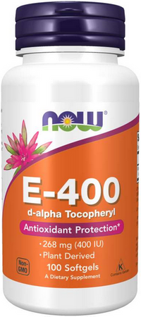 NOW Foods Witamina E 400 IU octan d-alfa-tokoferylu 100 kapsułek żelowych