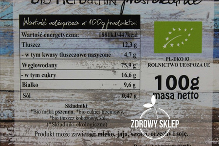 Ania BIO herbatniki prostokątne PL-EKO-03 100g