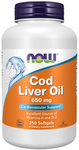NOW Foods Cod Liver Oil Tran z wątroby dorsza 650mg 250 kapsułek