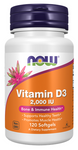 NOW Foods Witamina D3 2000IU 120 kapsułek żelowych