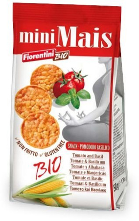  FIORENTINI Krążki kukurydziane z pomidorami i bazylią BIO 50 g