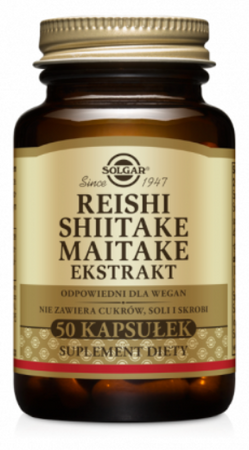 Solgar Reishi Shiitake Maitake Ekstrakt 50 kapsułek