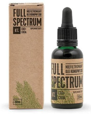 Full Spectrum niefiltrowany olejek konopny 6% CBD+CBDA 30ml