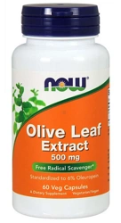 NOW Foods Olive Leaf Extract  Wyciąg z liścia oliwnego 500 mg 60 kapsułek
