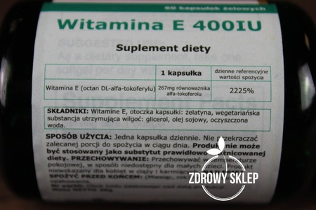 Swanson Witamina E 400 IU 60 kapsułek