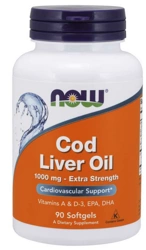 NOW Foods Cod Liver Oil Tran z dorsza 90 kapsułek