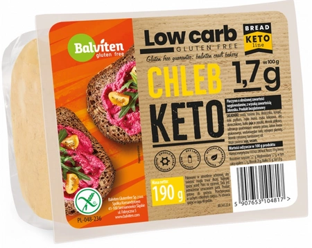 Balviten Chleb KETO krojony bezglutenowy 190g