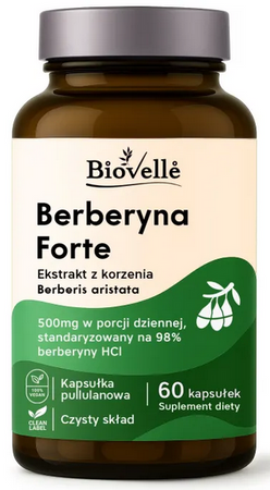 Biovelle Berberyna Forte z chromem 500mg 60 kapsułek