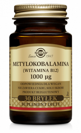 Solgar Metylokobalamina - witamina B12 1000mcg 30 bryłek