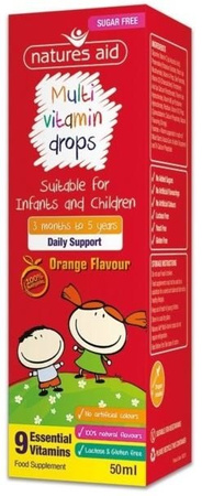 Natures Aid Multi Vitamin Drops multiwitamina dla dzieci krople 50ml