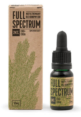 Full Spectrum niefiltrowany olejek konopny 24% CBD+CBDA 10ml