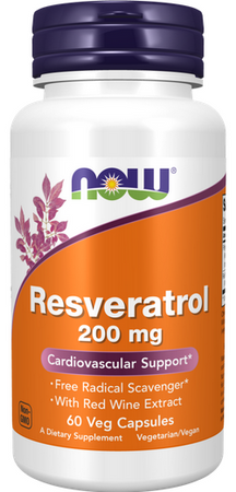 NOW Foods Resveratrol 200mg 60 kapsułek