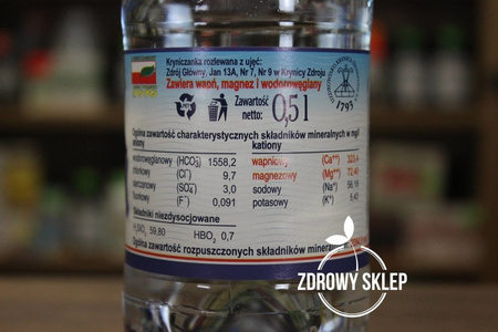 Woda KRYNICZANKA gazowana wysokonasycona PET 500ml