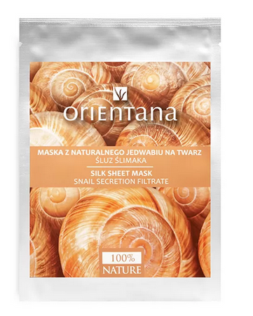 Orientana MASKA z naturalnego jedwabiu na twarz śluz ślimaka 1 szt.