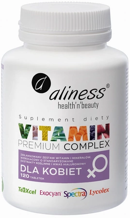 aliness Premium Vitamin Complex dla kobiet 120 vege tabletek