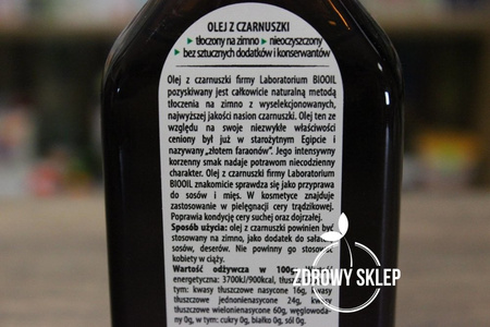 BIOOIL Olej z Czarnuszki tłoczony na zimno nieoczyszczony 250ml
