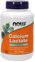 NOW FOODS Calcium lactate (mleczan wapnia) 250 tabletek 