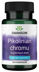Swanson Chromium Picolinate pikolinian chromu 200mcg 100 kapsułek