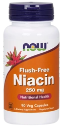 NOW Foods Niacin niacyna witamina B3 bez zarumienień 250mg 90 vege kapsułek