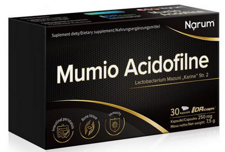 Narum Mumio Acidofilne Zdrowa flora jelit  250mg 30 kapsułek