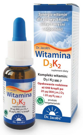 Dr. Jacob's Witamina D3+K2 MK-7 800jm krople 20ml