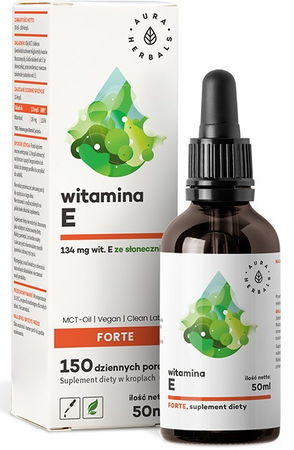 Aura Herbals Witamina E Forte ze słonecznika MCT-Oil krople 50ml