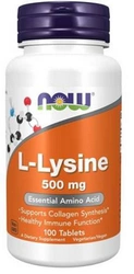 NOW FOODS L-lysine 500g 100 taletek