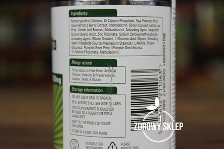 Natures Aid Saw Palmetto Complex palma sabałowa 60 tabletek
