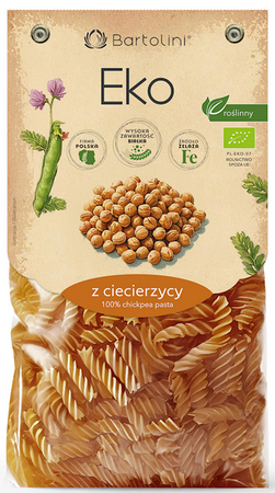 Bartolini Makaron proteinowy z ciecierzycy świderki bio 250g