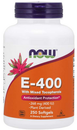 NOW Foods Vitamin E-400 With Mixed Tocopherols Softgels 268mg 250 kapsułek