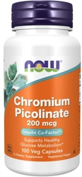 NOW Foods Chromium Picolinate Pikolinian chromu 200mcg 100 kapsułek