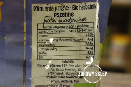 Ania BIO herbatniki MINI jungle ZOO 100g