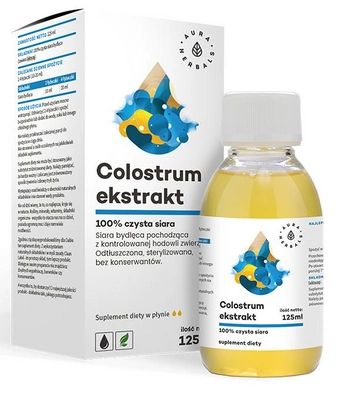 Aura Herbals Colostrum ekstrakt  100% czysta siara bydlęca w płynie 125ml