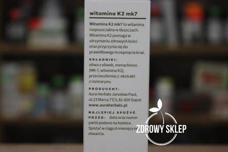 Aura Herbals WITAMINA K2 menachinon MK-7 krople 30ml