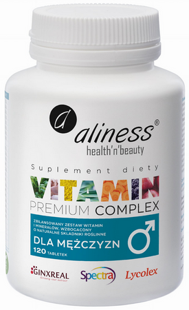 aliness Premium Vitamin Complex dla mężczyzn 120 vege tabletek
