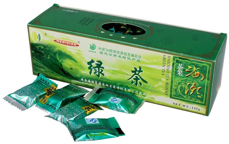 MERIDIAN Herbata zielona prasowana w kostkach Green Tea HAICHAO 125g